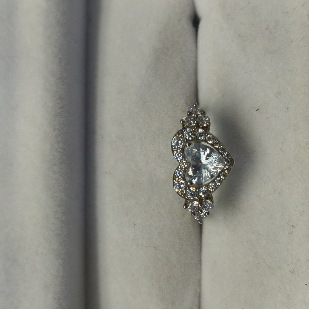 Nordstrom Julianna B 925 Created Moissanite Halo Heart Ring Size 6 NWOT